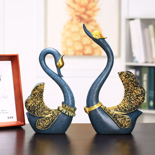 高端創(chuàng)意家居裝飾品結(jié)婚禮物臥室客廳電視柜擺件歐式鹿天鵝工藝品