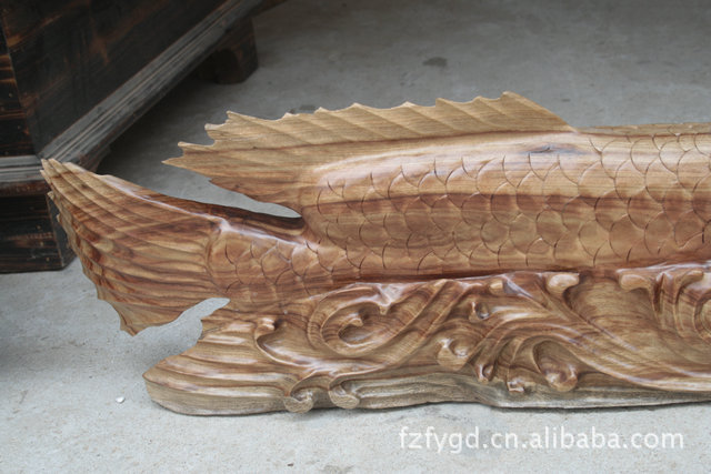【【佛緣木雕】木制工藝品 木雕根雕刻香樟木金龍魚 風(fēng)水裝飾擺件】?jī)r(jià)格,廠家,圖片,其他民俗工藝品,吳耀 -